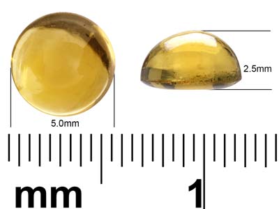 Citrine, cabochon rond, 5 mm - Image Standard - 4
