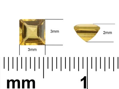 Citrine carrée, 3 mm - Image Standard - 3