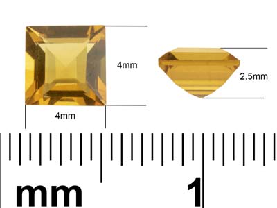 Citrine carrée, 4 mm - Image Standard - 3