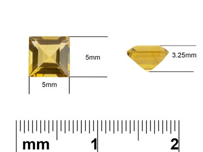 Citrine carrée, 5 mm - Image Standard - 3
