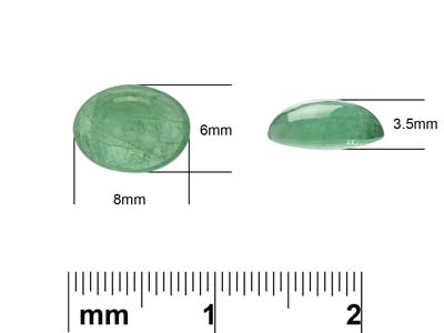 Emeraude, cabochon ovale 8 x 6 mm - Image Standard - 4