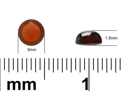 Grenat, cabochon rond, 3 mm - Image Standard - 4