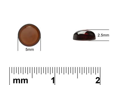 Grenat, cabochon rond, 5 mm - Image Standard - 4