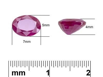 Rubis ovale, 7 x 5 mm - Image Standard - 3