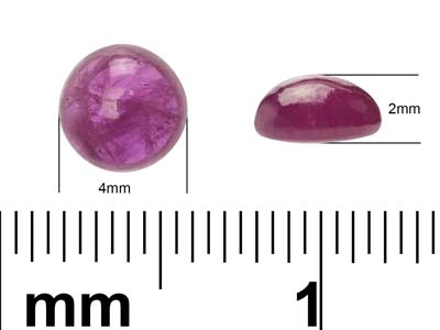 Rubis, cabochon rond 4 mm - Image Standard - 4