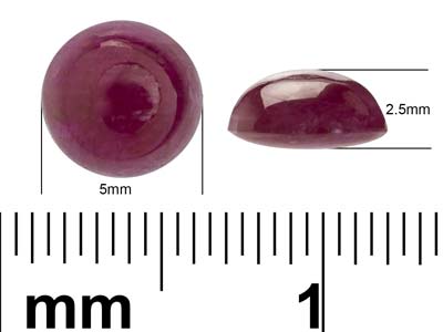 Rubis, cabochon rond 5 mm - Image Standard - 4