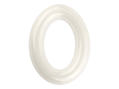Céramique blanche, Rondelle ovale 13 x 10 mm