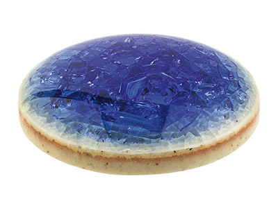 Céramique bleue aspect craquelé, cabochon rond 19 mm - Image Standard - 2
