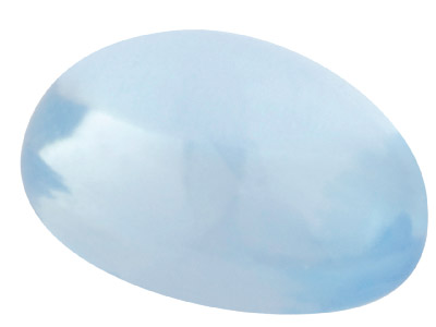 Topaze bleu ciel traitée, cabochon ovale 8 x 6 mm