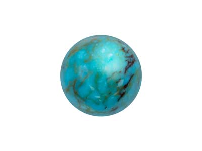 Turquoise de Chine veinée, cabochon rond 10 mm - Image Standard - 2