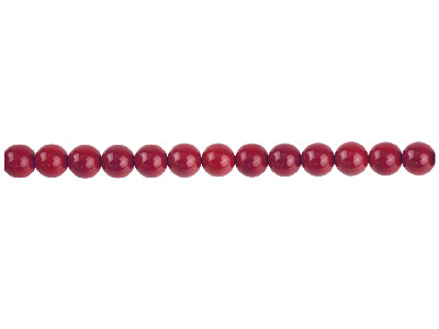 Jaspe rouge, pierre fine ronde 6 mm, brin de 38-39 cm