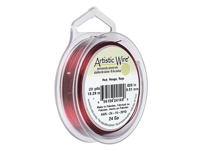 Fil Cuivre rouge 0,51 mm, Artistic Wire de Beadalon, bobine de 18,20 mètres