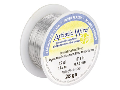 Fil Plaqué Argent 0,32 mm, Artistic Wire de Beadalon, bobine de 13,70 mètres
