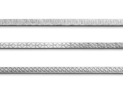 Fil Cuivre plat, motif Géométrique, 0,58 x 4,6 mm, Argenté anti-ternissement, Artistic Wire de Beadalon, pack de 3 - Image Standard - 2
