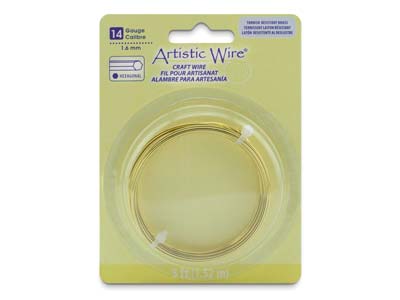Fil Laiton Hexagonal 1,60 mm anti-ternissement, Artistic Wire de Beadalon, 1,52 mètre