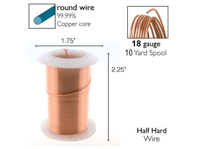Fil Cuivre demi-dur anti-ternissement or rose, 1 mm, bobine de 9,10 mètres - Image Standard - 2