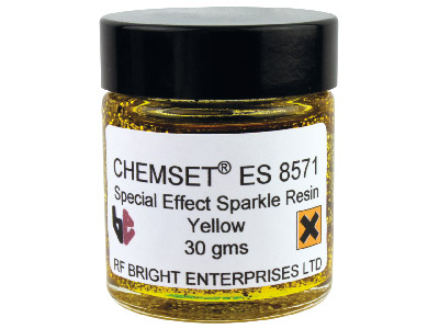 Résine Epoxy pailletée jaune, Réf. ES8571, pot de 30 g
