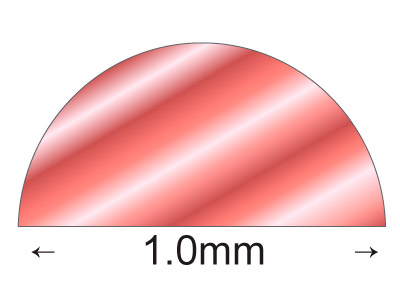 Fil demi-jonc Cuivre 1/2 dur, 1,00 x 0,50 mm, couronne de 7,50 mètres - Image Standard - 2