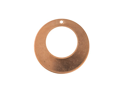 Ebauche Cuivre, Rondelle percéee 1 trou,  25 mm, sachet de 6 - Image Standard - 2