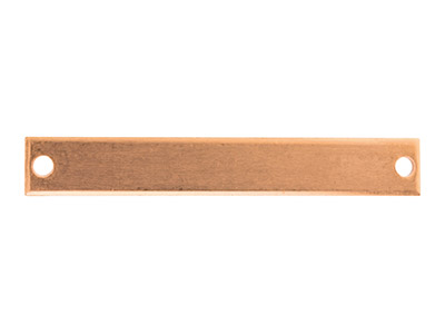 Ebauche Cuivre, Plaque Identité percéee 2 trous, 40 x 6 mm, sachet de 6 - Image Standard - 2