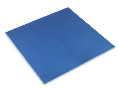 Plaque Aluminium anodisée bleu, 0,70 x 100 x 100 mm