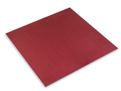 Plaque Aluminium anodisée rouge, 0,70 x 100 x 100 mm
