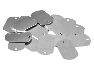 Ebauche Aluminium, Plaque Identité percéee 1 trou, 31,80 x 20 mm, ImpressArt, sachet de 13 - Image Standard - 2
