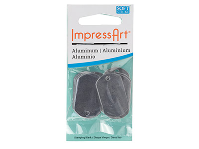 Ebauche Aluminium, Plaque Identité percéee 1 trou, 31,80 x 20 mm, ImpressArt, sachet de 13 - Image Standard - 3