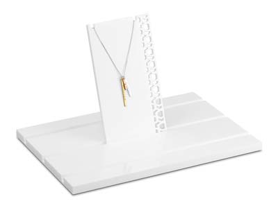 Base Présentoir à colliers petit modèle, Acrylique blanc brillant - Image Standard - 3
