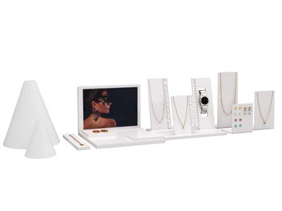 Base Présentoir à colliers petit modèle, Acrylique blanc brillant - Image Standard - 6