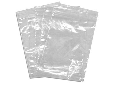 Sachets à zip, 85 x 105 mm, Plastique transparent, boîte de 100