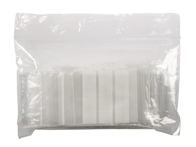 Sachets à zip mini, 35 x 60 mm, Plastique avec bandes blanches, sachet de 100 - Image Standard - 2