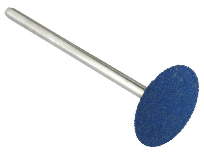 Meulette caoutchouc montée ronde, bleue, grain gros, 14,50 x 2,50 mm, n508, EVE