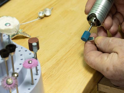 Meulette caoutchouc montée cylindre, bleue, grain gros, 10 x 12 mm, n°510, EVE - Image Standard - 3