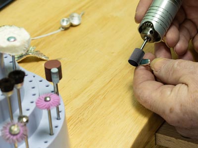 Meulette caoutchouc montée cylindre, grise, grain moyen, 10 x 12 mm, n°610, EVE - Image Standard - 3