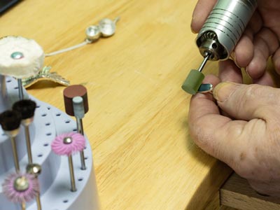 Meulette caoutchouc montée cylindre, verte, grain extra fin, 10 x 12 mm, n°810, EVE - Image Standard - 3