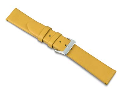 Bracelet montre en cuir de veau Jaune, 20 mm