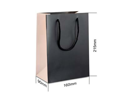 Sac cadeau moyen modèle, noir et rose, pack de 10 - Image Standard - 3