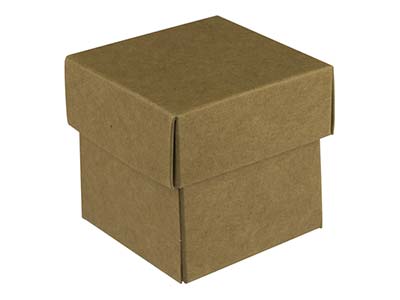 Boîte à bijoux carrée plate, Papier kraft, pack de 10