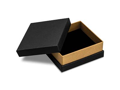 Boîte universelle grand modèle, Carton noir avec bande métallique or