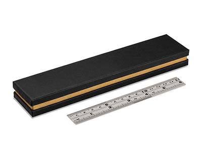 Boîte pour bracelet, Carton noir avec bande métallique or - Image Standard - 4