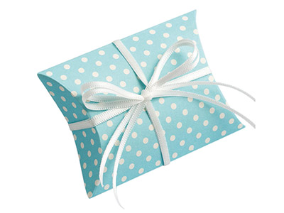 Emballage Berlingot 7 x 7 x 2,5 cm, Carton bleu à pois blancs, pack de 10 - Image Standard - 3