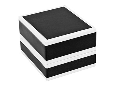 Ecrin pour bague, Carton brillant noir et blanc - Image Standard - 2