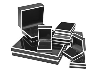 Ecrin pour bague, Carton brillant noir et blanc - Image Standard - 3