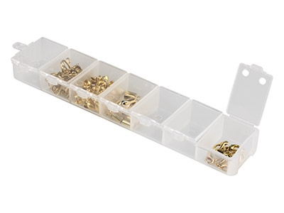 Mini boîte de rangement pour perles 7 compartiments, 15 x 3 x 2 cm, Plastique transparent