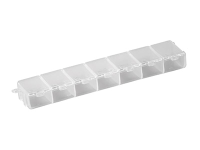Mini boîte de rangement pour perles 7 compartiments, 15 x 3 x 2 cm, Plastique transparent - Image Standard - 2