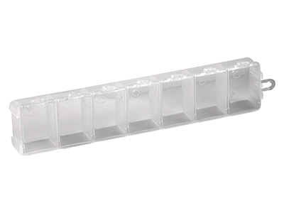 Mini boîte de rangement pour perles 7 compartiments, 15 x 3 x 2 cm, Plastique transparent - Image Standard - 4
