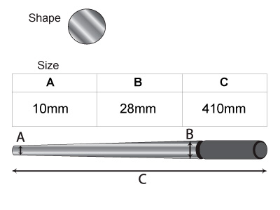Triboulet à forger en acier trempé, rond, diamètre de 28 à 10 mm, longueur 40 cm, Durston - Image Standard - 2