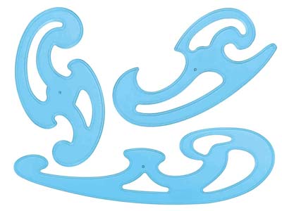 Gabarit pour conception et dessin de Courbes, jeu de 3 modèles, Staedtler - Image Standard - 2