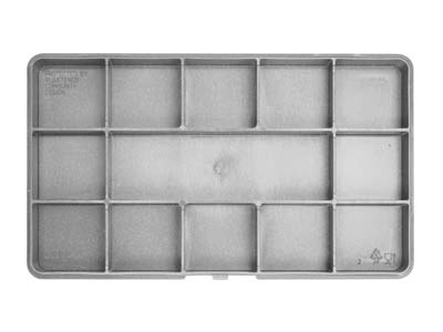 Organiseur mini 13 compartiment, 17 x 11 x 2,5 cm, Polypropylène gris, Wham - Image Standard - 3